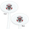 Firefighter White Plastic 7" Stir Stick - Double Sided - Oval - Front & Back