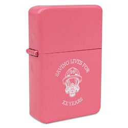 Firefighter Windproof Lighter - Pink - Double Sided & Lid Engraved (Personalized)