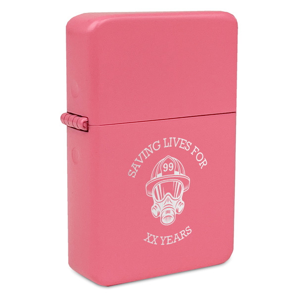 Custom Firefighter Windproof Lighter - Pink - Single Sided (Personalized)