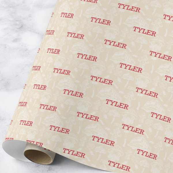 Custom Firefighter Wrapping Paper Roll - Large - Matte (Personalized)