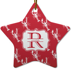 Crawfish Star Ceramic Ornament w/ Name and Initial