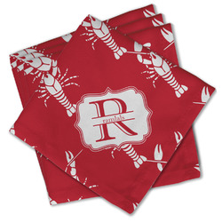 Crawfish Cloth Cocktail Napkins - Set of 4 w/ Name and Initial
