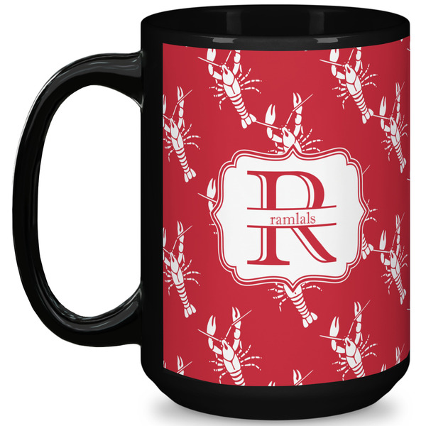 Custom Crawfish 15 Oz Coffee Mug - Black (Personalized)