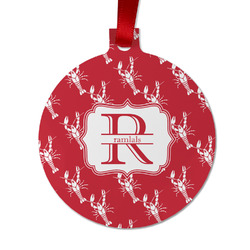 Crawfish Metal Ball Ornament - Double Sided w/ Name and Initial