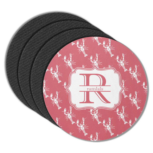 Custom Crawfish Round Rubber Backed Coasters - Set of 4 (Personalized)