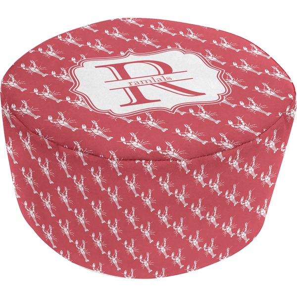 Custom Crawfish Round Pouf Ottoman (Personalized)