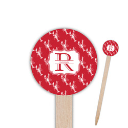 Crawfish 6" Round Wooden Food Picks - Double Sided (Personalized)