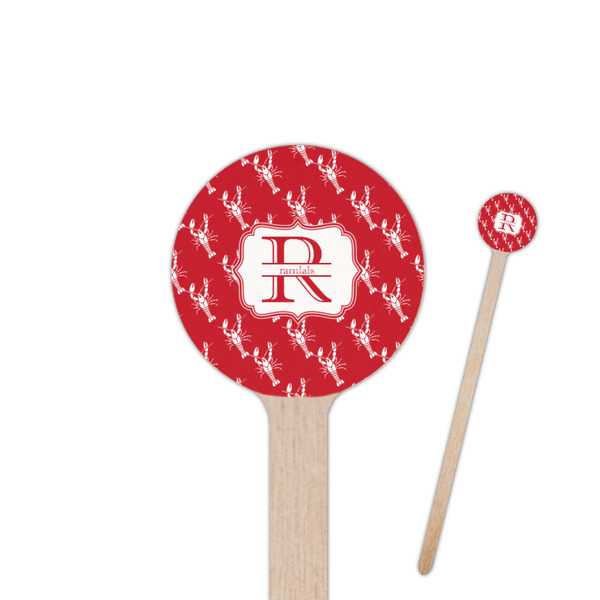 Custom Crawfish 7.5" Round Wooden Stir Sticks - Double Sided (Personalized)