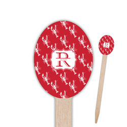 Crawfish Oval Wooden Food Picks - Single Sided (Personalized)