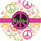 Peace Sign 1" Multipurpose Round Labels - Single Sticker