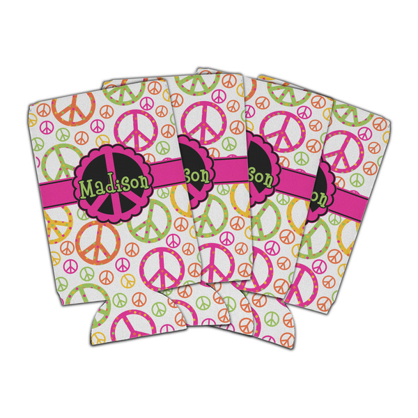 Custom Peace Sign Can Cooler (16 oz) - Set of 4 (Personalized)