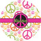 Peace Sign 3" Multipurpose Round Labels - Single Sticker