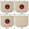 Peace Sign 3 Reusable Cotton Grocery Bags - Front & Back View