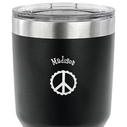 Peace Sign 30 oz Stainless Steel Tumbler - Black - Double Sided (Personalized)