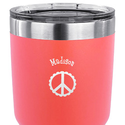 Peace Sign 30 oz Stainless Steel Tumbler - Coral - Double Sided (Personalized)