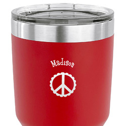 Peace Sign 30 oz Stainless Steel Tumbler - Red - Single Sided (Personalized)