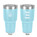 Peace Sign 30 oz Stainless Steel Tumbler - Teal - Double-Sided (Personalized)