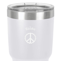 Peace Sign 30 oz Stainless Steel Tumbler - White - Double-Sided (Personalized)