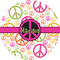 Peace Sign 5" Multipurpose Round Label - Single Sticker