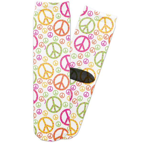 Custom Peace Sign Adult Crew Socks