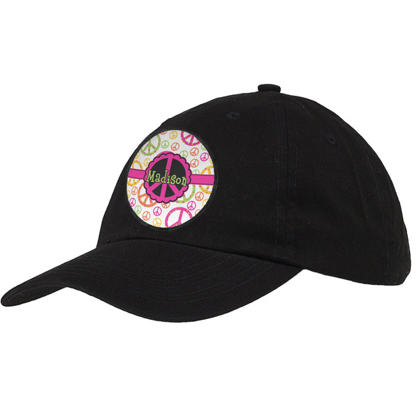 Custom Peace Sign Baseball Cap - Black (Personalized)