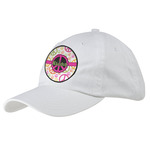 Peace Sign Baseball Cap - White (Personalized)