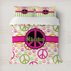 Peace Sign Duvet Cover Set - Full / Queen (Personalized)