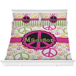 Peace Sign Comforter Set - King (Personalized)