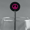 Peace Sign Black Plastic 5.5" Stir Stick - Round - Main