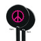 Peace Sign Black Plastic 5.5" Stir Stick - Single Sided - Round - Front & Back