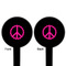 Peace Sign Black Plastic 6" Food Pick - Round - Double Sided - Front & Back