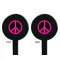 Peace Sign Black Plastic 7" Stir Stick - Double Sided - Round - Front & Back