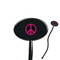 Peace Sign Black Plastic 7" Stir Stick - Oval - Closeup