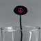 Peace Sign Black Plastic 7" Stir Stick - Oval - Main