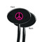 Peace Sign Black Plastic 7" Stir Stick - Single Sided - Oval - Front & Back