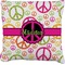 Peace Sign Burlap Pillow 22"