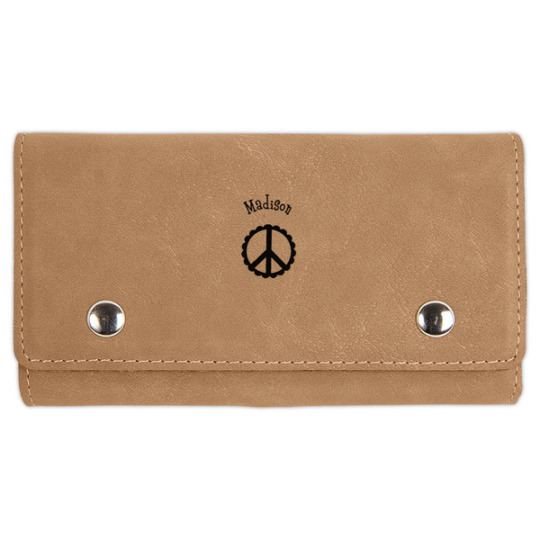 Custom Peace Sign Cards & Dice Set - Light Brown (Personalized)