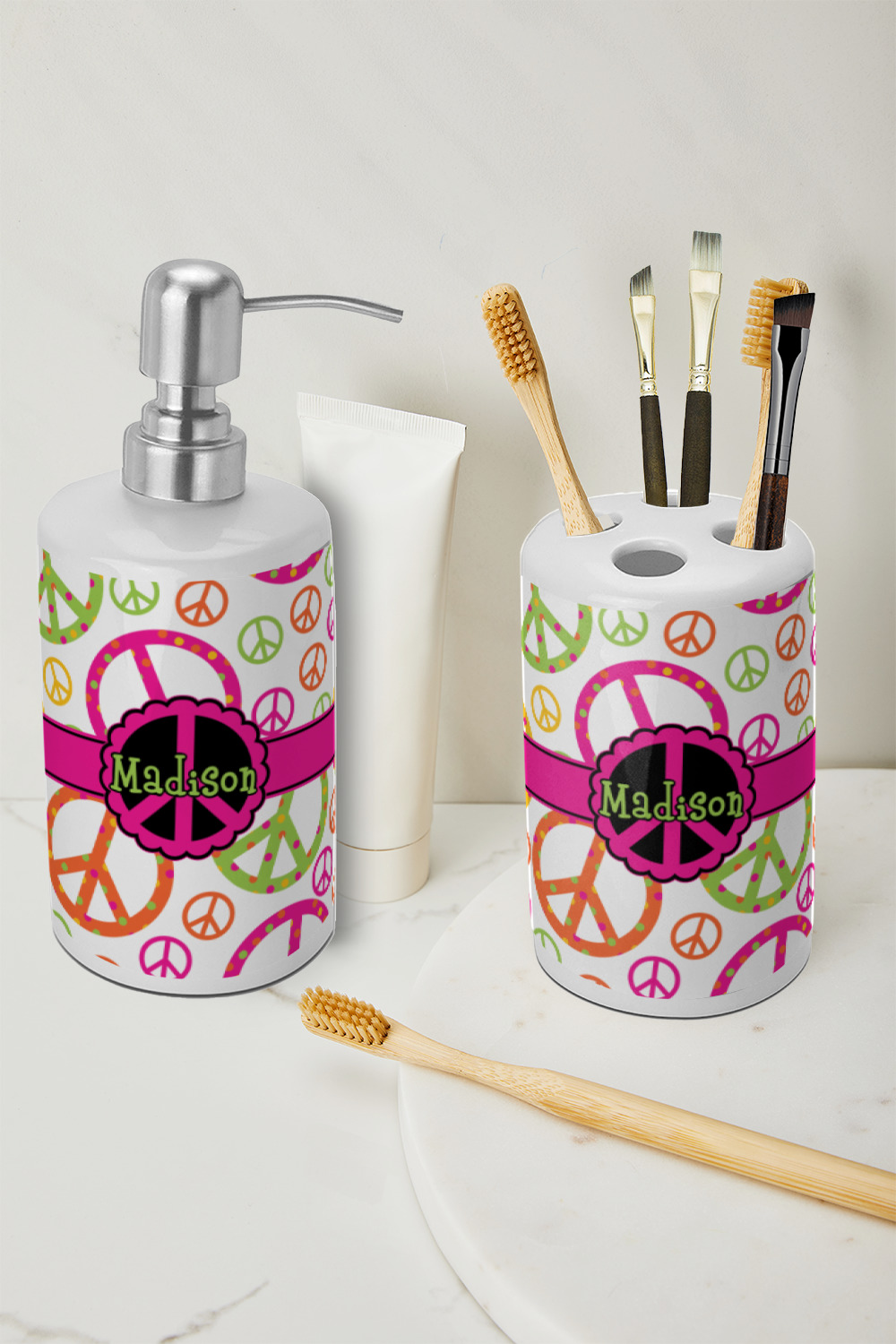 https://www.youcustomizeit.com/common/MAKE/197683/Peace-Sign-Ceramic-Bathroom-Accessories-LIFESTYLE-toothbrush-holder-soap-dispenser.jpg?lm=1611777983