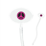 Peace Sign 7" Oval Plastic Stir Sticks - Clear