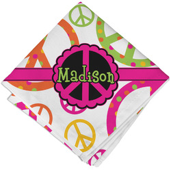 Peace Sign Cloth Cocktail Napkin - Single w/ Name or Text