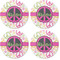 Peace Sign Coaster Round Rubber Back - Apvl