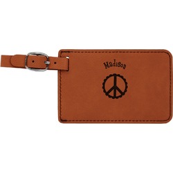 Peace Sign Leatherette Luggage Tag (Personalized)