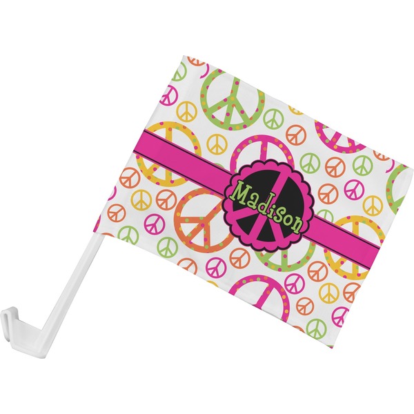 Custom Peace Sign Car Flag - Small w/ Name or Text