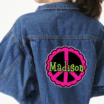 Peace Sign Twill Iron On Patch - Custom Shape - 2XL - Set of 4 (Personalized)