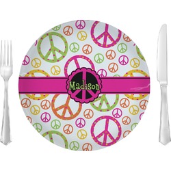 Peace Sign Glass Lunch / Dinner Plate 10" (Personalized)