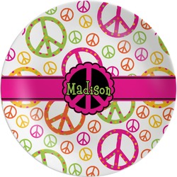 Peace Sign Melamine Plate (Personalized)