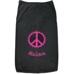 Peace Sign Black Pet Shirt - 2XL (Personalized)