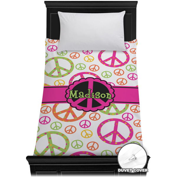 Custom Peace Sign Duvet Cover - Twin XL (Personalized)