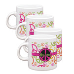 Peace Sign Single Shot Espresso Cups - Set of 4 (Personalized)