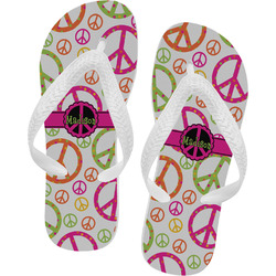 Peace Sign Flip Flops - XSmall (Personalized)